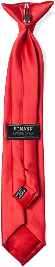 Mens Clip on Ties Solid Uniform Clip-on Neck Ties for Police and Security Pullaway Clip Ties (Red)