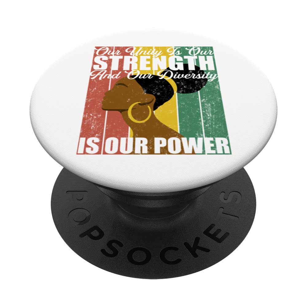 Our Unity Is Our Strength African American Natural Hair PopSockets Swappable PopGrip