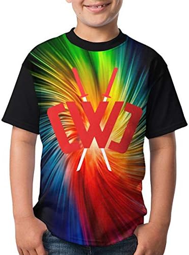 HALIHALL Chad Wild Clay Boys and Girls Print T-Shirts, Youth Fashion Tops (M, Black)