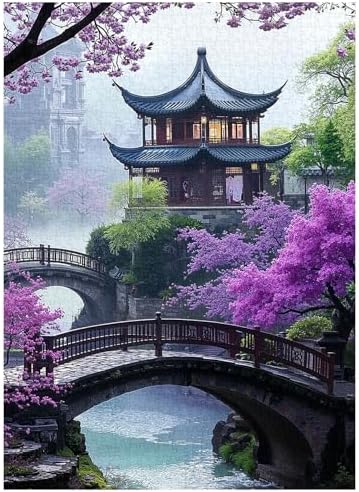 A Japanese Garden in Summertime - 1000 Piece Jigsaw Puzzle: A