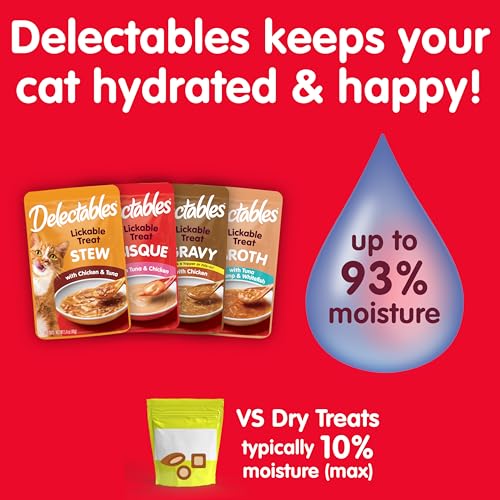 HARTZ DELECTABLES GRAVY LICKABLE WET CAT TREAT & FOOD TOPPER, TUNA & WHITEFISH, 12 PACK, 1.40 OUNCE (PACK OF 12)