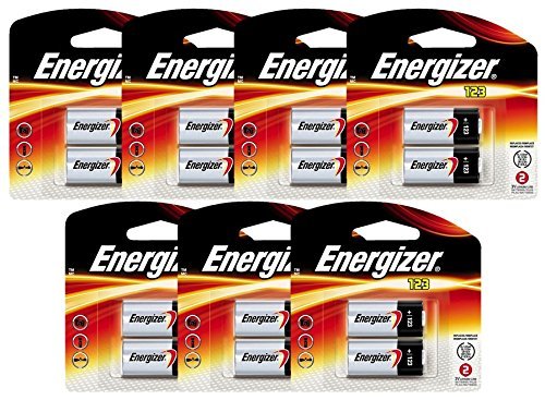 14 Energizer Lithium CR123A 3V Photo Lithium Batteries - In Retail Package (7x2)