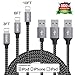 iPhone Charger, ASUMI Lightning to USB Cable (3ft 6ft 10ft) Extra Long Nylon Braided High Speed Charging Cord Data Syncing Cord Phones Connector of iPhone X/8/7/6/6S/Plus/5/5S/5C/ES/iPad (Gray)