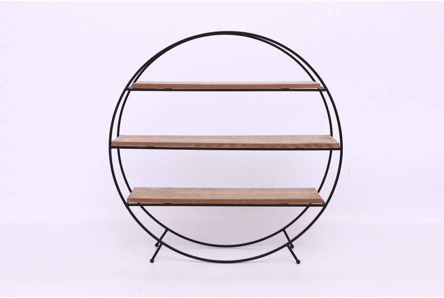 FADS Homestyle Round Freestanding Display Unit, 3 Shelves (Black)