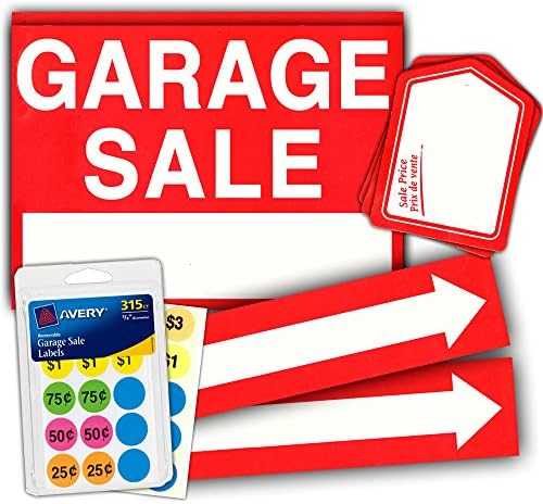 Garage Sale Pricing Stickers and Signs Value Kit (Over 300 Price Labels, Signs and More)