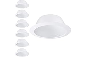 TORCHSTAR 6 Inch Integrated Can Light Trim, White One Piece Baffle Trim, Full Metal, for PAR30, PAR38, R30, BR30, BR40 Light 