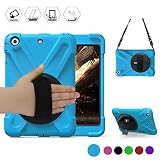 BRAECN Headrest Mount/Handheld Case for Apple iPad Mini / Mini2 / Mini 3-360 Degrees Rotatable Stand with Adjust Hand Strap/Shoulder Strap for Mini1/2/3 Case