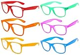 6, 5,10,18 Pairs Classic Vintage Retro 80's Sunglasses Colored Frame