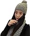 Lanzom® Women Lady Fashion Winter Warm Knitted Hat and Scarf Set Skullcaps (Gray)