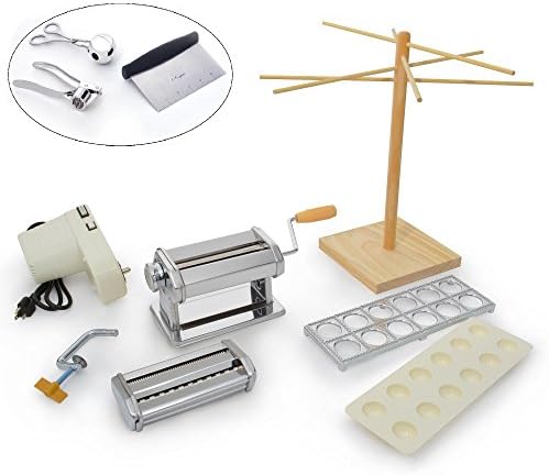 NORPRO Pasta Sets - Pasta Machine, Pasta Drying Rack, Ravioli Maker, Garlic Press (7-Pc)