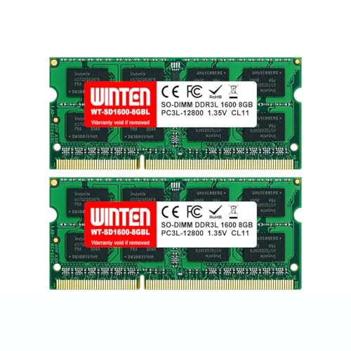 WINTEN ノートPC用メモリ DDR3-1600 16GB 低電圧 204Pin CL11 1.35V 1.5V SODIMM SDRAMの商品画像