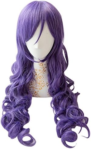 Uwowo Long Curly Purple Cosplay Costumes Wigs Ladies Fashion Wavy Hairs