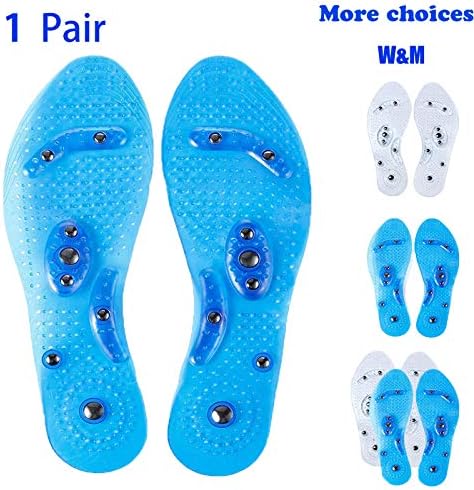 Acupressure Magnetic Massaging Insoles - Massage Insoles Reflexology Plantar Fasciitis Pain Relief Weight Loss Silicone Insoles with Arch Support for Men and Women