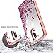 Moto G4 Case w/[Full Cover Tempered Glass Screen Protector], NageBee Glitter Liquid Quicksand Waterfall Flowing Sparkle Shiny Bling Girls Cute Case for Motorola Moto G 4th Gen - Electroplate Rose Gold