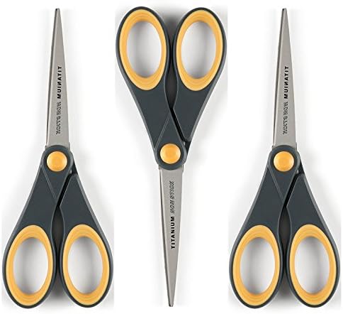Westcott Titanium Bonded Non Stick Scissors, 7" Straight, 3-Pack
