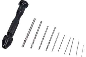 11Pcs Micro Drill Bit Set, 0.6mm to 2mm, HSS Aluminum Alloy Pin Vise Hand Drill Bits Set for Jewelry Making, Resin Wood Plast
