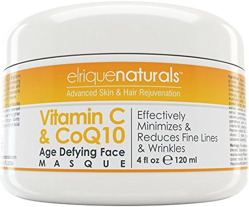 Vitamin C Face Mask - With CoQ10 - Best Anti Aging Moisturizer For Tired And Damaged Skin. Minimizes And Reduces Fine Lines And Wrinkles. Gentle Exfoliant With Natural Enzymes. Adds Essential Anti-Oxidants And Minerals For A Youthful, Smooth and Radiant Skin.