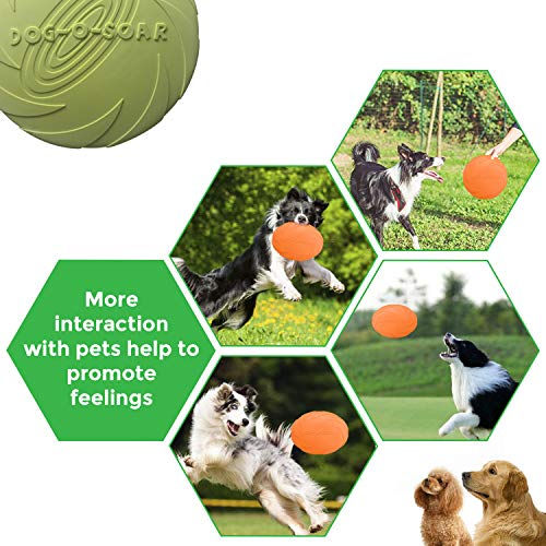 eS Dog Frisbee Training Flying Toy - Durable Dog Rubber Toys - Interactive Flying Disc for Outdoor Training - Soft Floating Dog Frisbees Toy Suitable for Small, Medium Dogs 2 Pcs