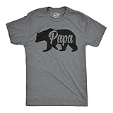 Mens Bear Papa Funny Shirts for Dads Gift Idea Novelty Tees Family T Shirt (Dark Grey) -L