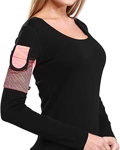 Ailzos Phone Armband Gym Phone Holder with Mesh Pocket, Running Armband Sleeve Pouch for iPhone X/XR/Xs/8 7 Plus/6/6s, Universal Arm Band Cell Phone Arm Holder for Galaxy S10 S9 S8 S7 S6 Edge, Pink, M