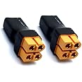 FLY RC 2PCS No Wire 1 XT60 Male to 2 XT-60 Female XT60 Parallel Battery Connectors for RC NiHM Lipo Battery ESC