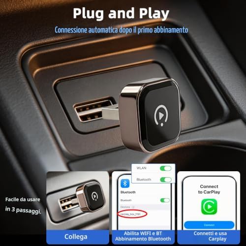 Adattatore Carplay Wireless per iphone, Mini Adattatore Car Play