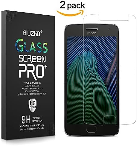 [2 Pack] Moto G5 Plus Screen Protector,Scratch-Resistant Bubble Free Tempered Glass Screen Protector for Motorola Moto G plus 5th Generation, Lifetime Replacement Warranty