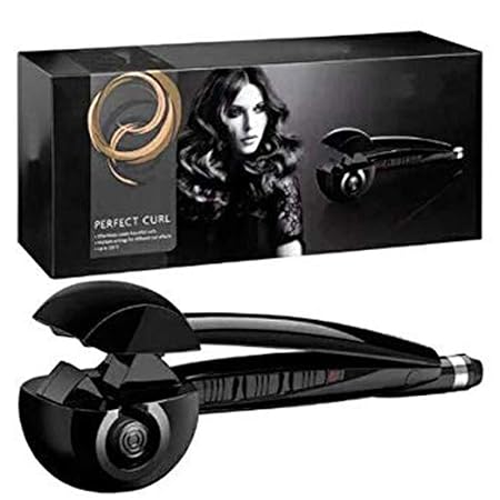 SIBY Hair Curling Automatic Ceramic Hair Curler Automatic Hair Curling Machine Accessories Tool Straight Hair Curler Roller For Women And Girls, 1Pc(Black Color)