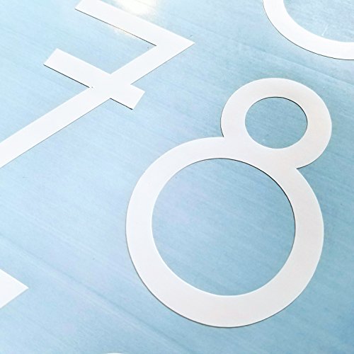Modern Style Die Cut Vinyl Numbers (3 inch Matte White)