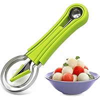 Suuker Melon Baller Scoop Set,Professional 4 In 1 Stainless Steel Watermelon Cutter Fruit Carving Tools Set,Fruit Scooper See