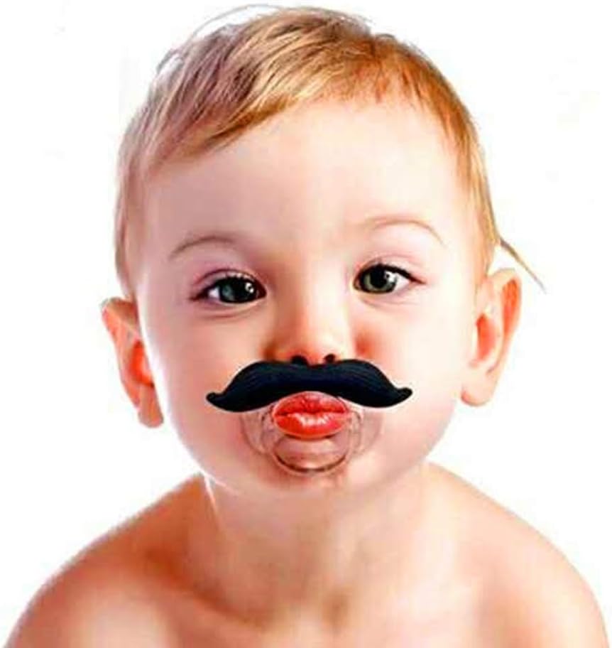 Zycx123 Bebe Mustache Sucettes Dents Droles Soft Tetine En Silicone Avec Mustache Cadeau De Baby Shower Pour Enfant En Bas Age Du Nouveau Ne Infantile Bebe Puericulture Sucettes