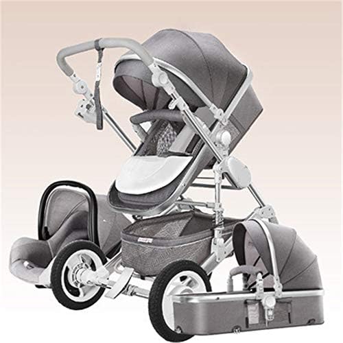 DGDD Luxurious Anti-Shock Infant Baby Stroller Buggy Pushchair Stroller Foldable Travel Buggy Anti-Shock Newborn Stroller Bassinet with Baby Cradle,plaidash