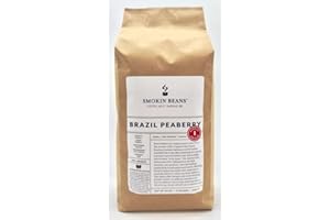 SMOKIN BEANS 5-Pound Brazil Peaberry, Unroasted Green Arabica Coffee Beans, Fresh Current Crop Specialty Grade, Roast the Beans Yourself at Home on Your Roasting Equipment Prior to Using for Brewing Coffee
