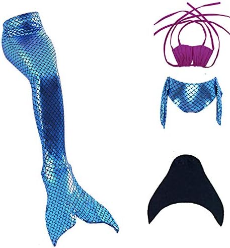 SAIANKE Mermaid Tails for Swimming,Swimmable Swimwear, Girls Swimsuit with Monofin