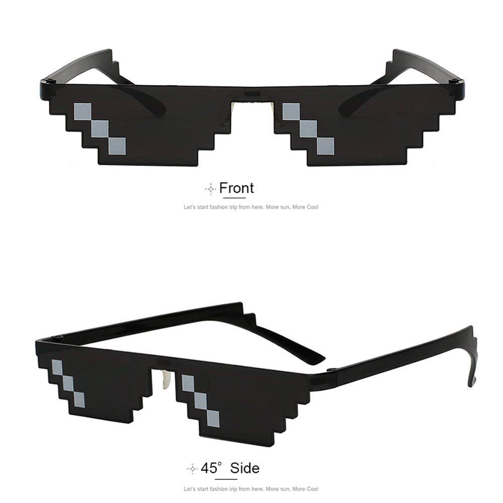 6 Pack Black Thug Life Sunglasses Deal With It Glasses For Men Women Kids Photo Props 8 Bit Pixel Mosaic Glass Unisex Sunglass Toy Posing Props Electronics
