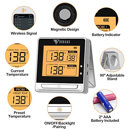 DOQAUS Bluetooth Meat Thermometer for Grilling, Wireless Meat