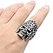 Eamaott Cool Indian Chiefs Headdress Skull Ring Men Stainless Steel Hip Hop Biker Ring