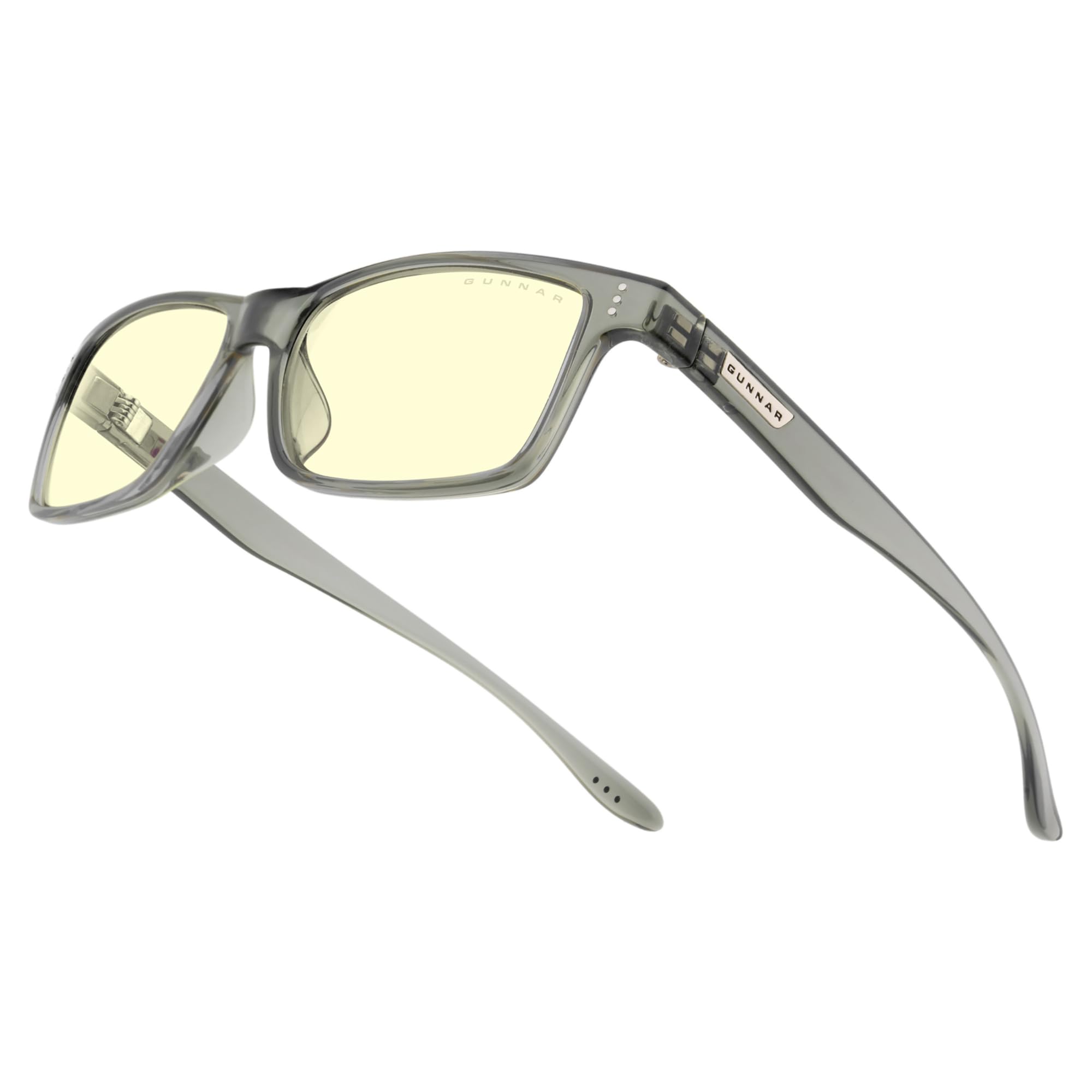 Gunnar Gaming and Computer Eyewear | Vertex, Smoke frame, Lens Tint: Amber (Blocks 65% Blue Light & 100% UV Light) | Blue Light Blocking Glasses | Patented lens | Reduce eye strain & dryness