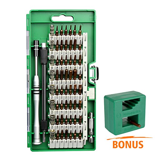 Click Here to See More Images Upgrade 60-in-1 Precise Screwdriver Simpzia Smart Phone Repair Tool Kits with 57 S2 Alloy Steel Bits Electronics Repair Tool Extra Magnetic Added Tool Bouns