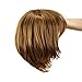 SWACC 10 Inch Short Straight Bob Wig with Bangs Synthetic Colorful Cosplay Daily Party Flapper Wig for Women with Wig Cap (Brown)