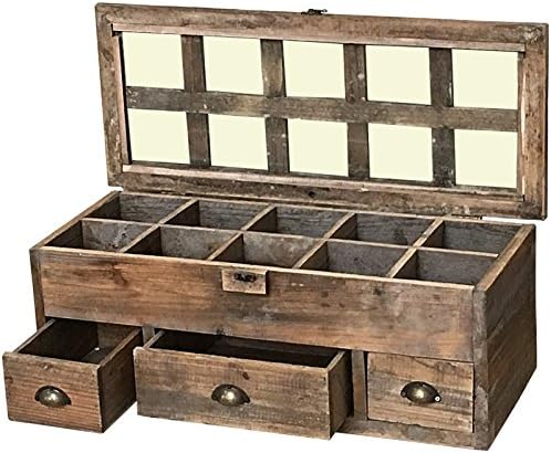 Gran caja baúl cofrret de almacenamiento de té (madera 60 x 25 x 22 cm): Amazon.es: Hogar