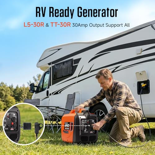 AIVOLT 4300W Inverter Generator 55lbs Gas-Powered Quiet Inverter Generator with CO Alert, RV Ready for Outdoor Camping, Home Backup