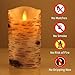 Enpornk ZW10003 Flameless Candles with brich Effect Set of 3 Dripless Real Wax Pillars Include Realistic Dancing LED Flames and 10-Key Remote Control with 24-Hour Timer Function, Birch 4