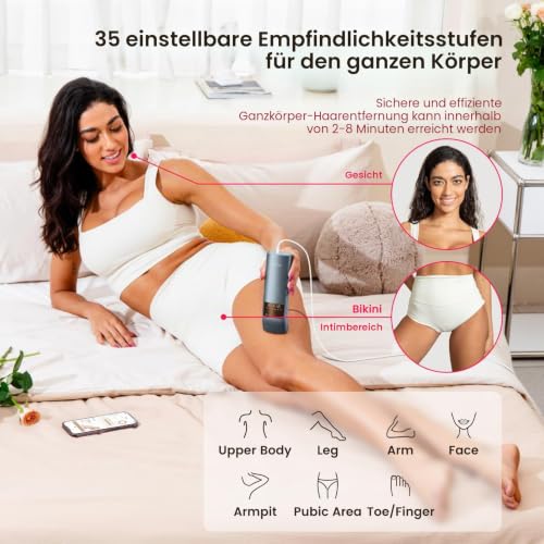 TRIPLE-Pulse IPL Laser Haarentfernung, Komfort 2.8 °C Saphir Eiskühlung Haarentfernungsgerät für Frauen und Männer, Effektive, Permanente, Alternative zur Salon-Haarentfernung zu Hause (Marineblau)