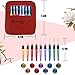 Yarn Mania Light Up Crochet Hooks | Lighted Crochet Hooks Set w/Crochet Case & 9 Ergonomic Crochet Hooks (Sizes 2.5mm-6.5mm) (Red)