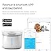Smart Dog Cat Water Fountain - App Remote Control - Highest Water Purity - Filters Impurities Toxins - Activated Carbon Filter Ion Exchange - Quiet Water Pump - Automatic Dispenser Pet Drinking Bowl