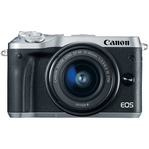 Canon-EOS-M6-Mirrorless-Digital-Camera-Silver-Premium-Accessory-Bundle-with-Canon-EF-M-15-45mm-IS-STM-Lens-Silver-Canon-Water-Resistant-Case-64GB-Memory-HD-Filters-Auxiliary-Lenses