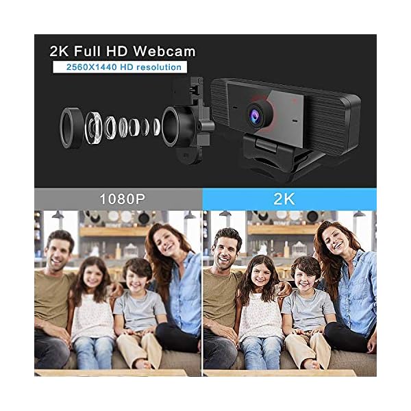 Aode 2K Webcam for PC Windows 10, USB Camera 30fps - Image 5
