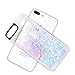 iPhone 7 Case, Caka iPhone 7 Glitter Case Luxury Fashion Bling Flowing Liquid Floating Sparkle Glitter Hard Case for iPhone 7 (4.7 inch) - (Pink&Blue)