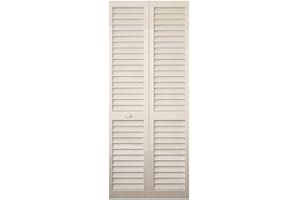 Kimberly Bay Closet Door, Bi-fold, Louver Louver Plantation Primed White (32x80)